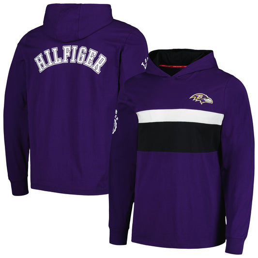 Men's Tommy Hilfiger  Purple Baltimore Ravens Morgan Long Sleeve Hoodie T-Shirt