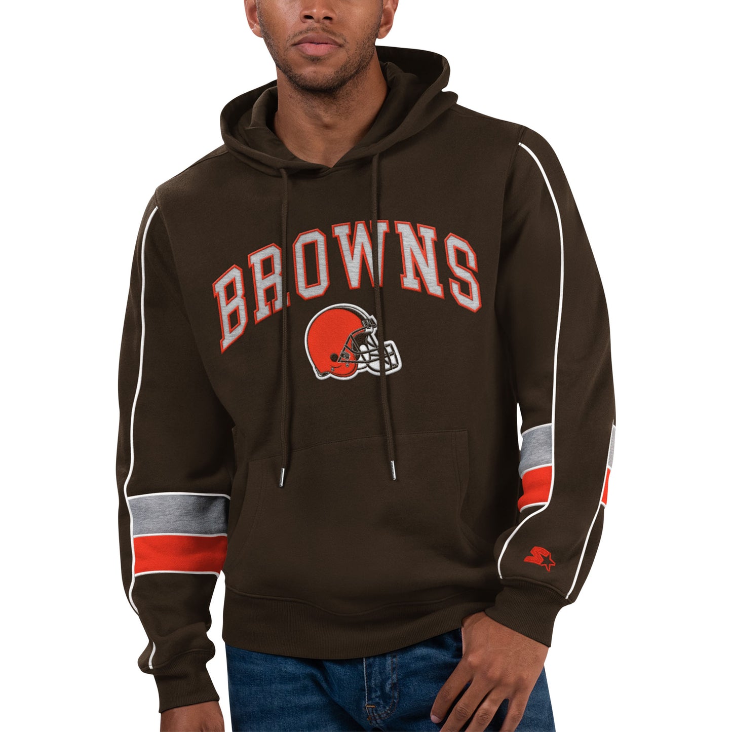 Men's Starter Brown Cleveland Browns Captain Pullover Hoodie