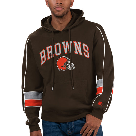 Men's Starter Brown Cleveland Browns Captain Pullover Hoodie