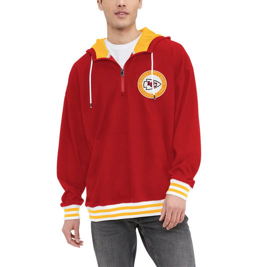 Men's Tommy Hilfiger Red Kansas City Chiefs Aaron Quarter-Zip Hoodie