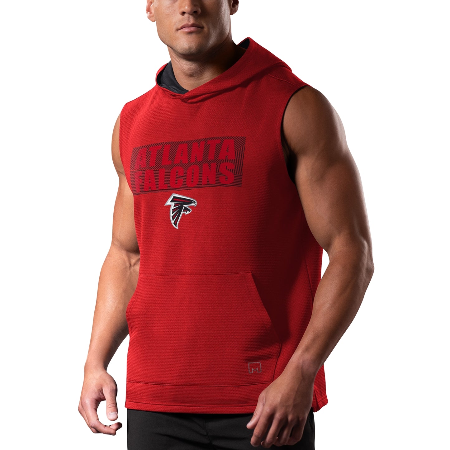 Men's MSX by Michael Strahan Red Atlanta Falcons Marathon Sleeveless Pullover Hoodie