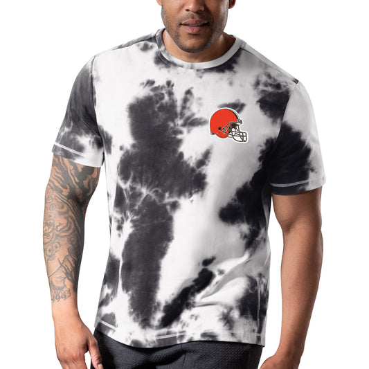 Men's MSX by Michael Strahan Black Cleveland Browns Freestyle Tie-Dye T-Shirt