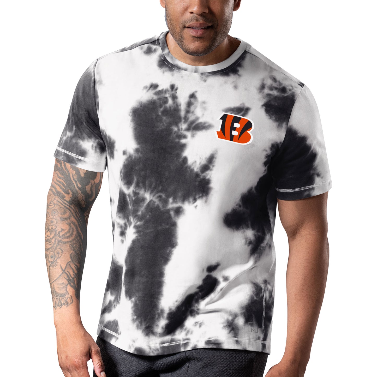 Men's MSX by Michael Strahan Black Cincinnati Bengals Freestyle Tie-Dye T-Shirt