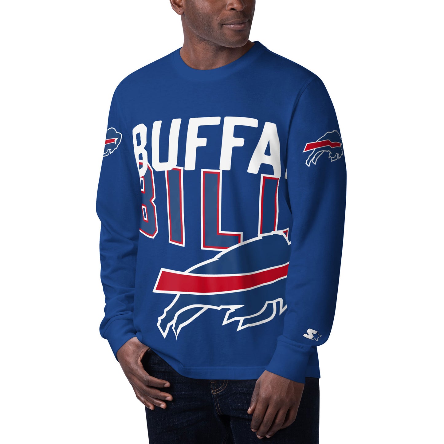 Men's Starter Royal Buffalo Bills Clutch Hit Long Sleeve T-Shirt