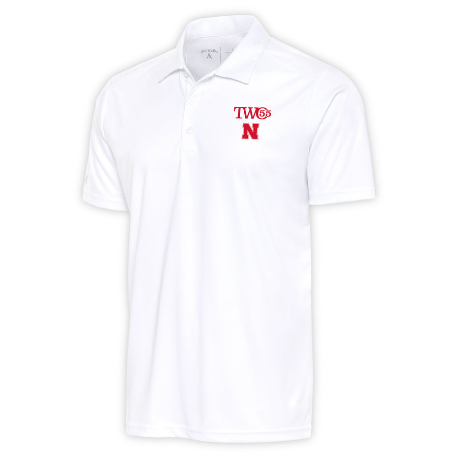 Men's Antigua  White Nebraska Huskers TWO55 Big & Tall Tribute Polo
