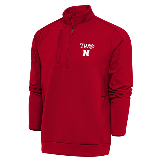 Men's Antigua  Scarlet Nebraska Huskers TWO55 Big & Tall Generation Half-Zip Pullover Top