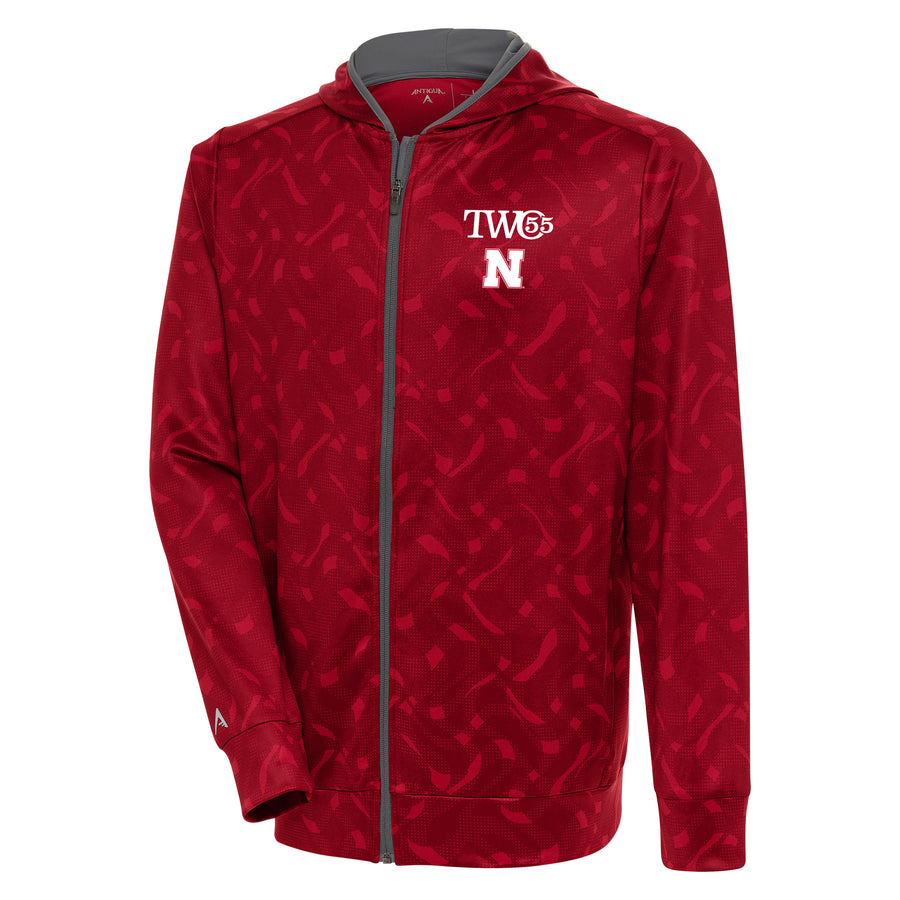 Men's Antigua  Scarlet Nebraska Huskers TWO55 Phantom Full-Zip Hoodie
