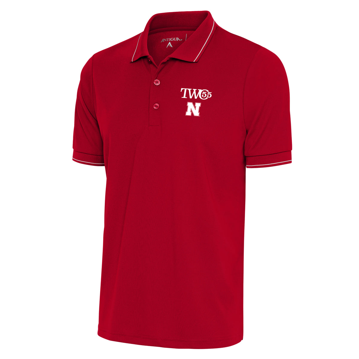 Men's Antigua  Scarlet/White Nebraska Huskers TWO55 Affluent Polo