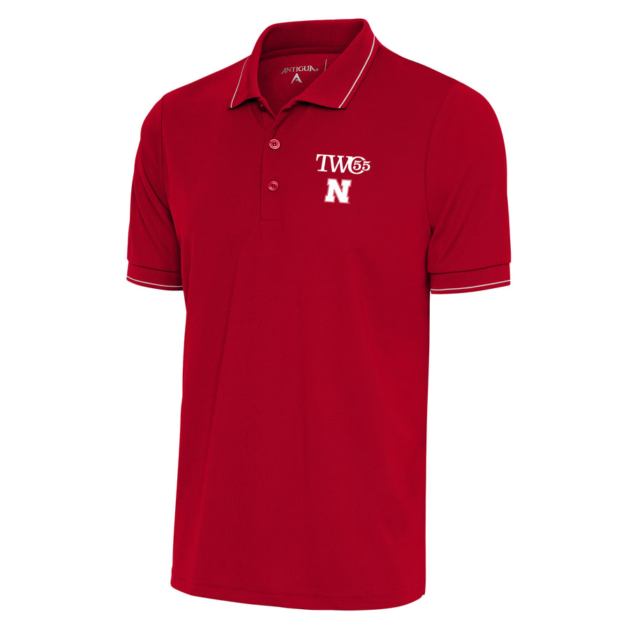 Men's Antigua  Scarlet/White Nebraska Huskers TWO55 Affluent Polo