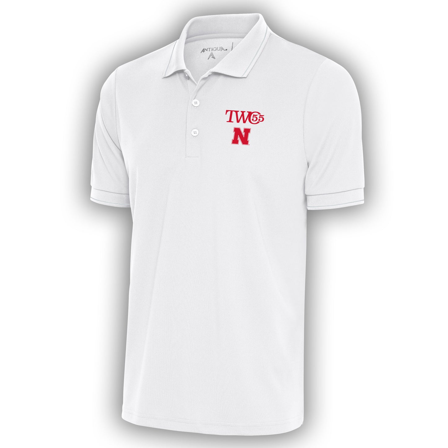Men's Antigua  White/Silver Nebraska Huskers TWO55 Big & Tall Affluent Polo