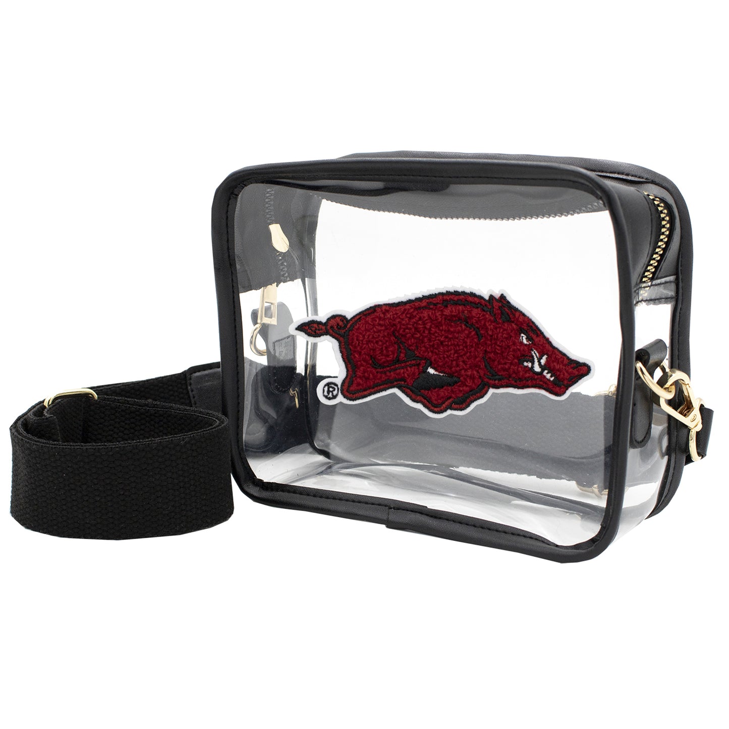 Arkansas Razorbacks Clear Varsity Patch Camera Crossbody Bag