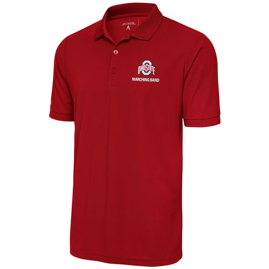 Men's Antigua  Scarlet Ohio State Buckeyes Marching Band Big & Tall Legacy Pique Polo