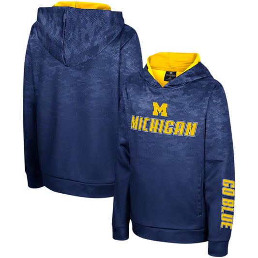 Youth Colosseum Navy Michigan Wolverines High Voltage Pullover Hoodie