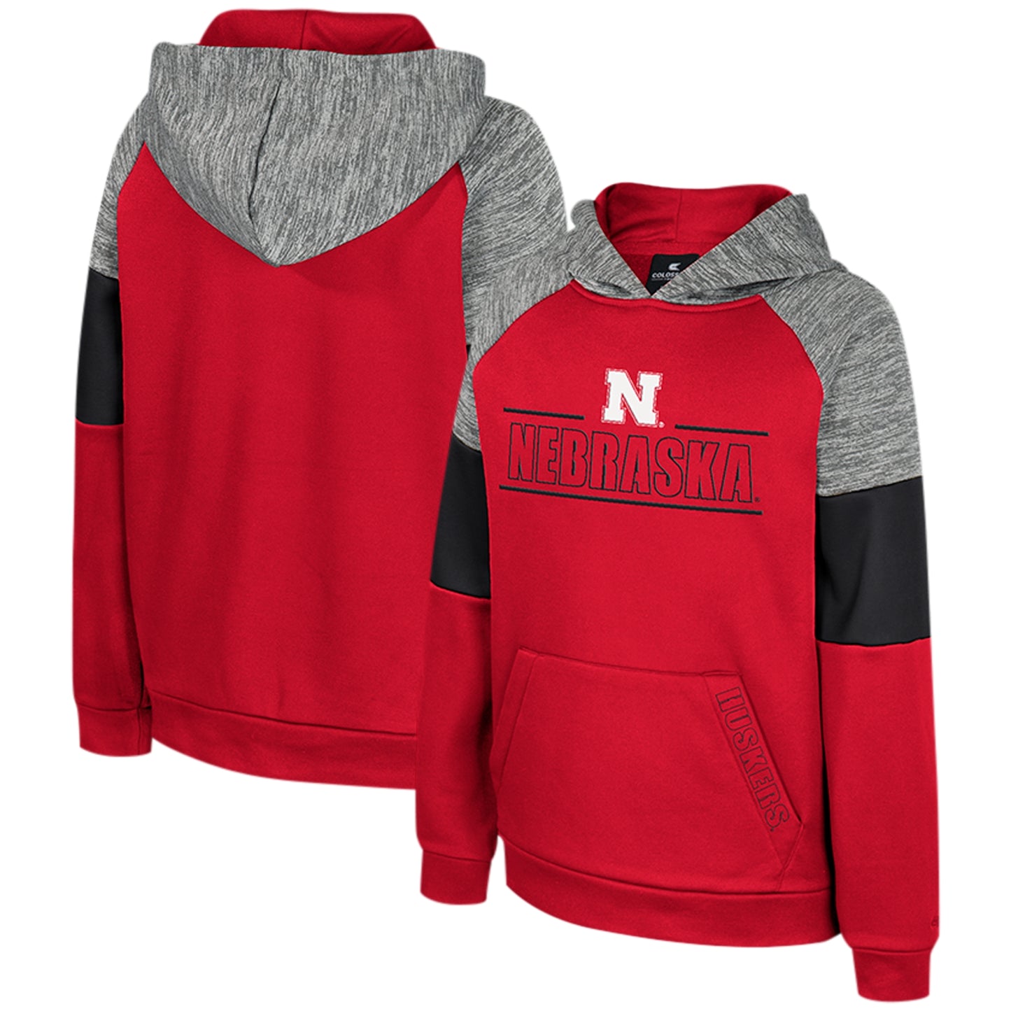 Youth Colosseum Scarlet Nebraska Huskers Live Hardcore Raglan Pullover Hoodie