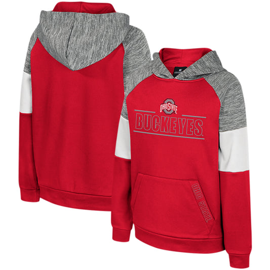 Youth Colosseum Scarlet Ohio State Buckeyes Live Hardcore Raglan Pullover Hoodie