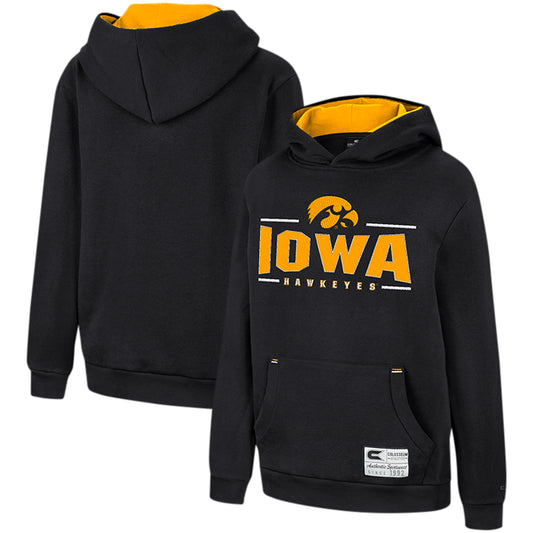 Youth Colosseum Black Iowa Hawkeyes Lead Guitarists Pullover Hoodie