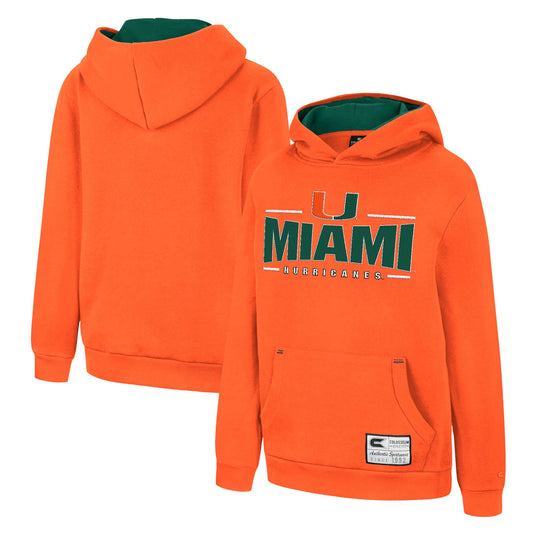 Youth Colosseum Orange Miami Hurricanes Lead Guitarists Pullover Hoodie