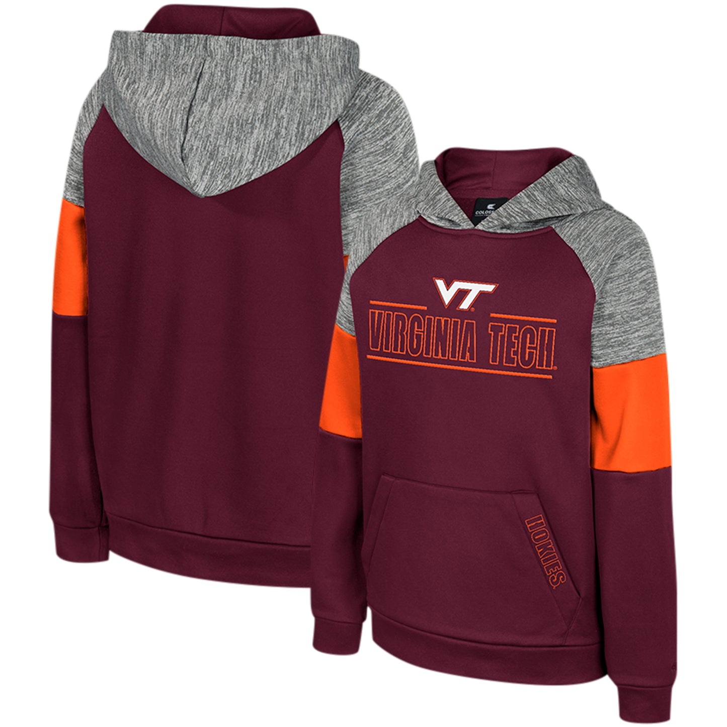 Youth Colosseum Maroon Virginia Tech Hokies Live Hardcore Raglan Pullover Hoodie