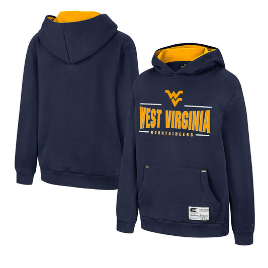 Youth Colosseum Navy West Virginia Mountaineers Lead Guitarists Pullover Hoodie