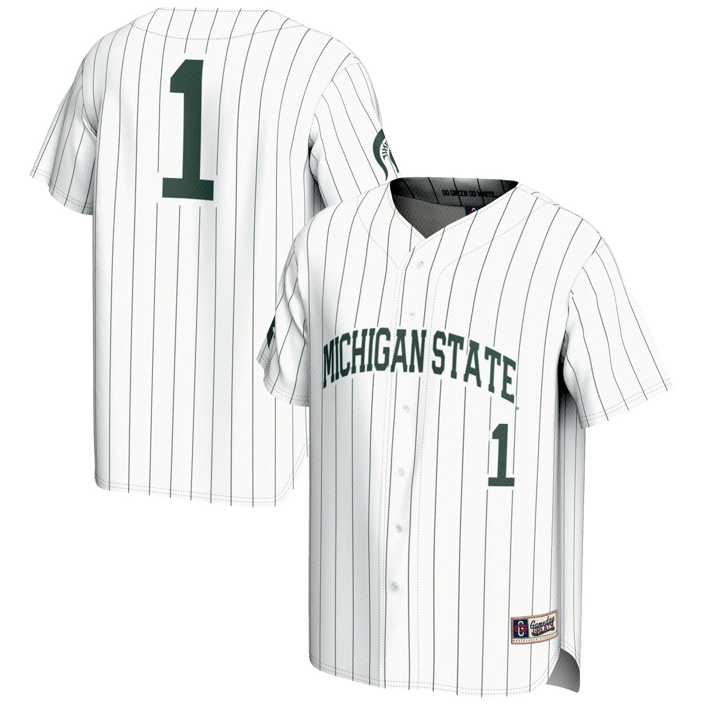 Unisex GameDay Greats #1 White Michigan State Spartans Lightweight Baseball Jersey