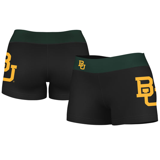 Women's Vive La Fete  Black/Green Baylor Bears Plus Size Side Logo Solid Shorts