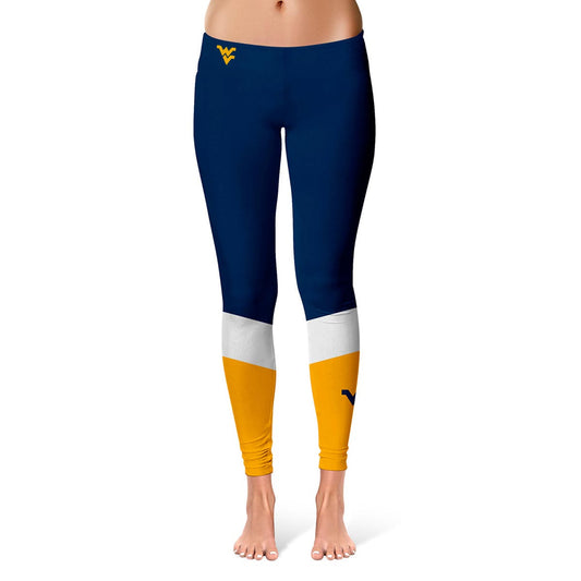 Women's Vive La Fete  Navy/Gold West Virginia Mountaineers Color Block Yoga Leggings