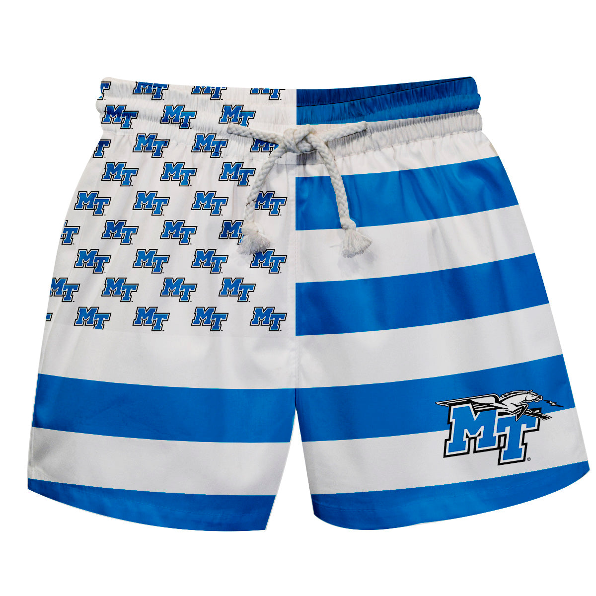 Toddler Vive La Fete Blue/White Middle Tennessee State Blue Raiders Flag Swim Trunks