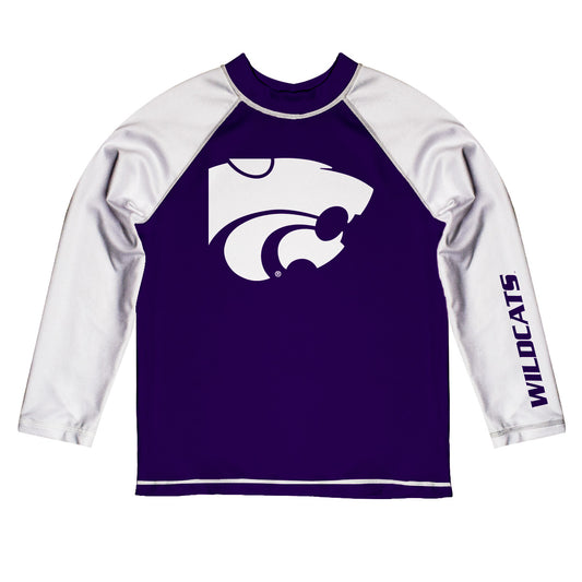 Toddler Vive La Fete  Purple/White Kansas State Wildcats Solid Contrast Contrast Rash Guard