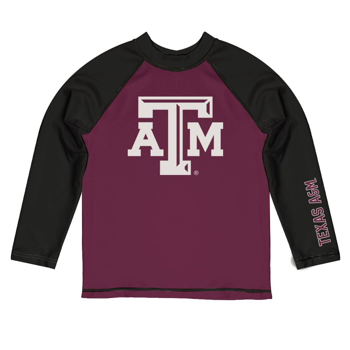 Toddler Vive La Fete  Maroon/Black Texas A&M Aggies Solid Contrast Contrast Rash Guard