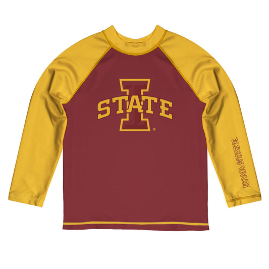 Infant Vive La Fete  Maroon/Gold Iowa State Cyclones Solid Contrast Contrast Rash Guard