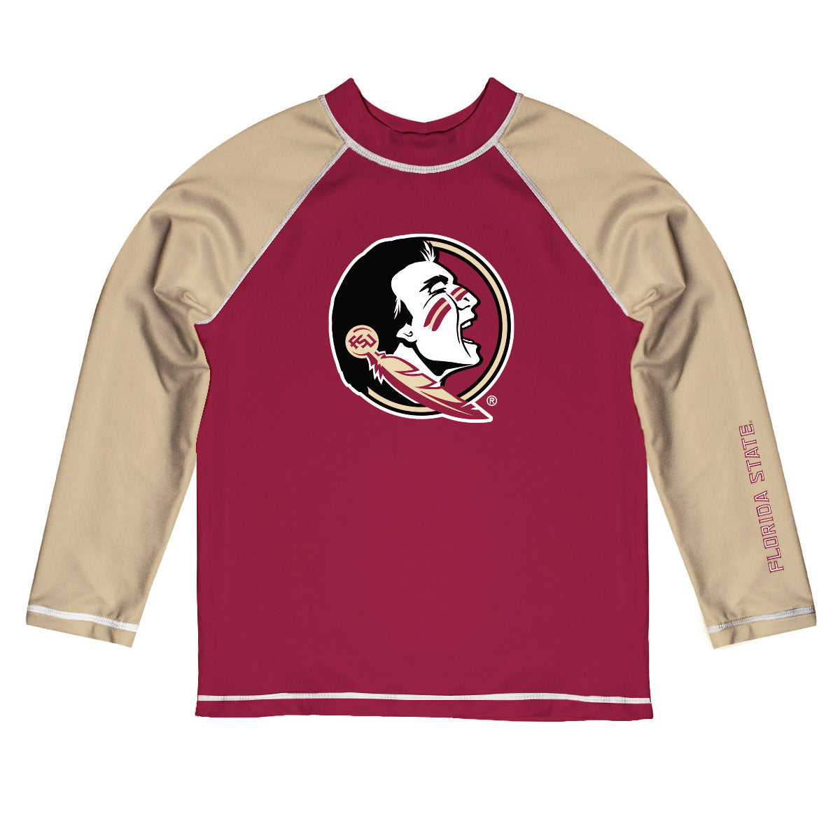 Youth Vive La Fete  Garnet/Gold Florida State Seminoles Solid Contrast Contrast Rash Guard