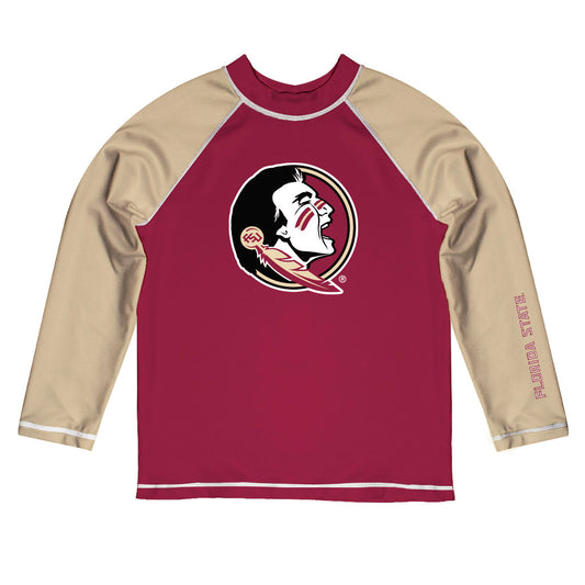 Youth Vive La Fete  Garnet/Gold Florida State Seminoles Solid Contrast Contrast Rash Guard
