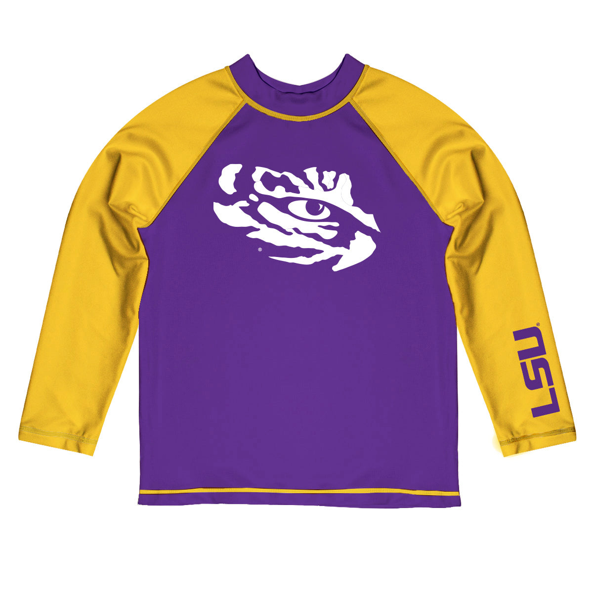 Youth Vive La Fete  Purple/Gold LSU Tigers Solid Contrast Contrast Rash Guard