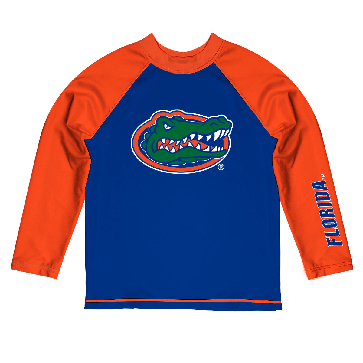 Youth Vive La Fete  Royal/Orange Florida Gators Solid Contrast Contrast Rash Guard