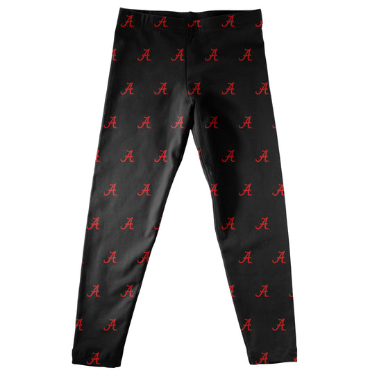 Infant Girls Vive La Fete  Black Alabama Crimson Tide All Over Print Leggings