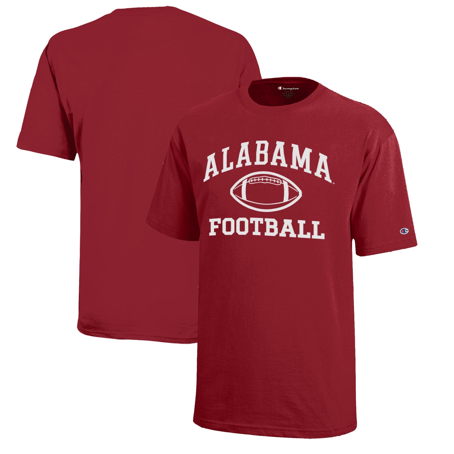 Youth Champion Crimson Alabama Crimson Tide Icon Logo Football T-Shirt