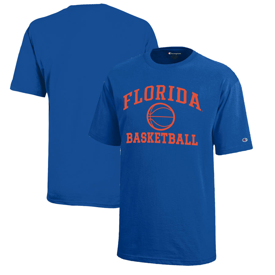 Youth Champion  Royal Florida Gators Icon Logo Basketball T-Shirt