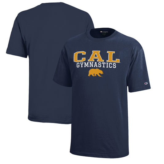 Youth Champion  Navy Cal Bears Stacked Logo Gymnastics T-Shirt