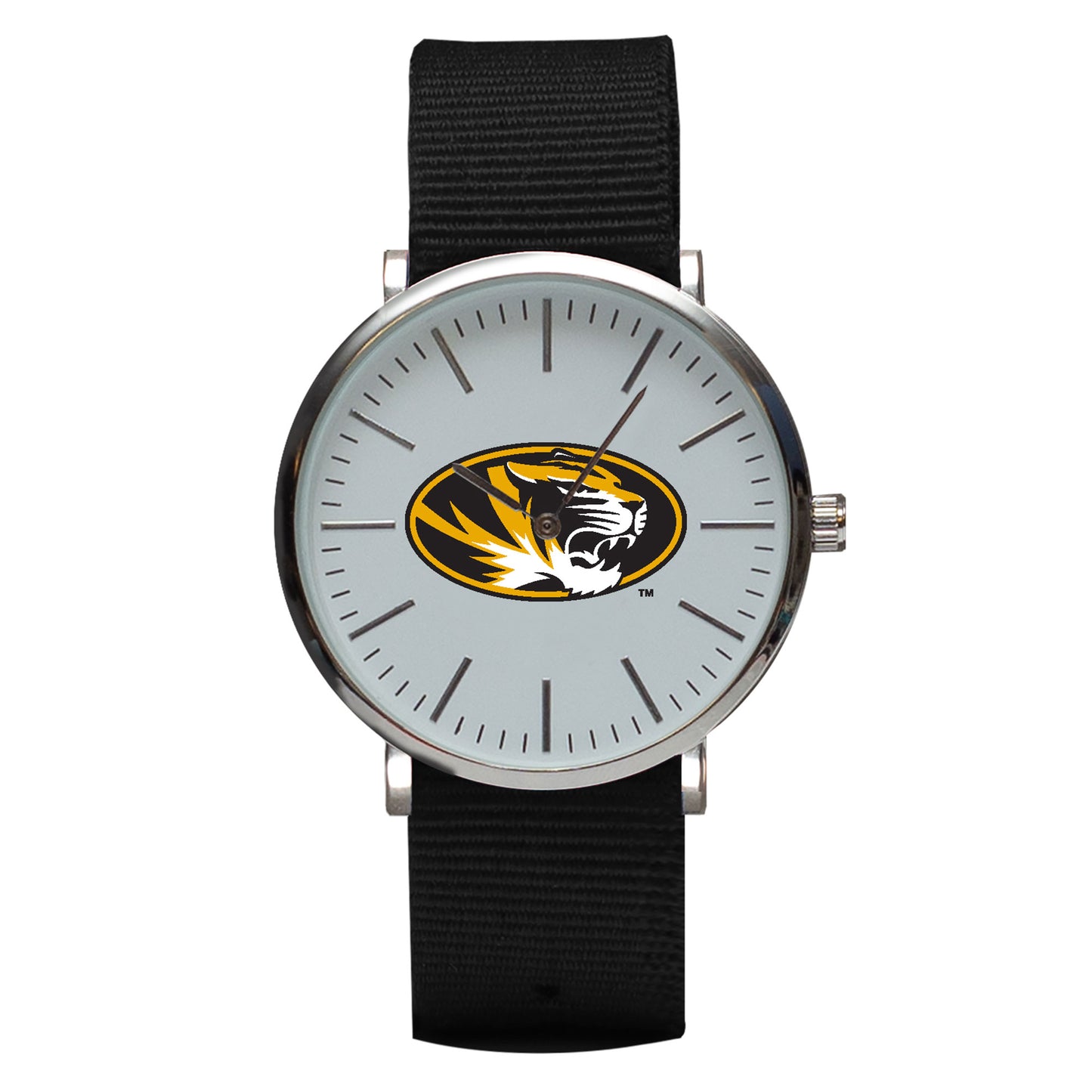 Black Missouri Tigers Stitch Nylon Strap Watch