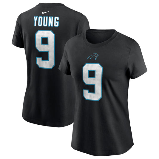 Women's Nike Bryce Young Black Carolina Panthers 2023 NFL Draft First Round Pick Player Name & Number T-Shirt