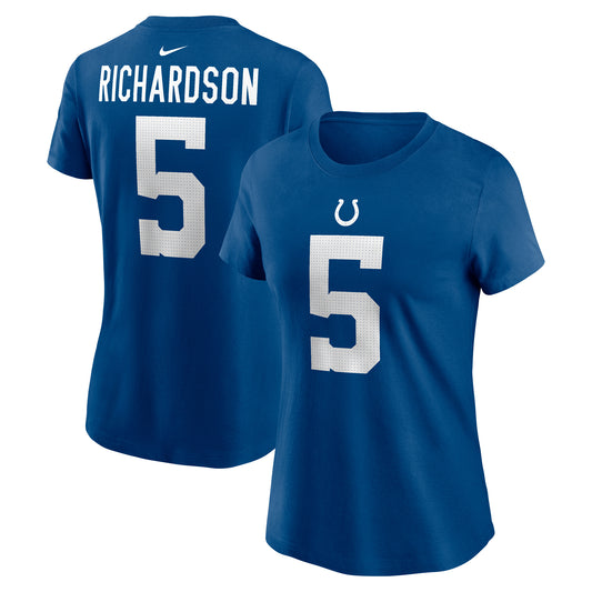 Women's Nike Anthony Richardson Royal Indianapolis Colts 2023 NFL Draft First Round Pick Player Name & Number T-Shirt