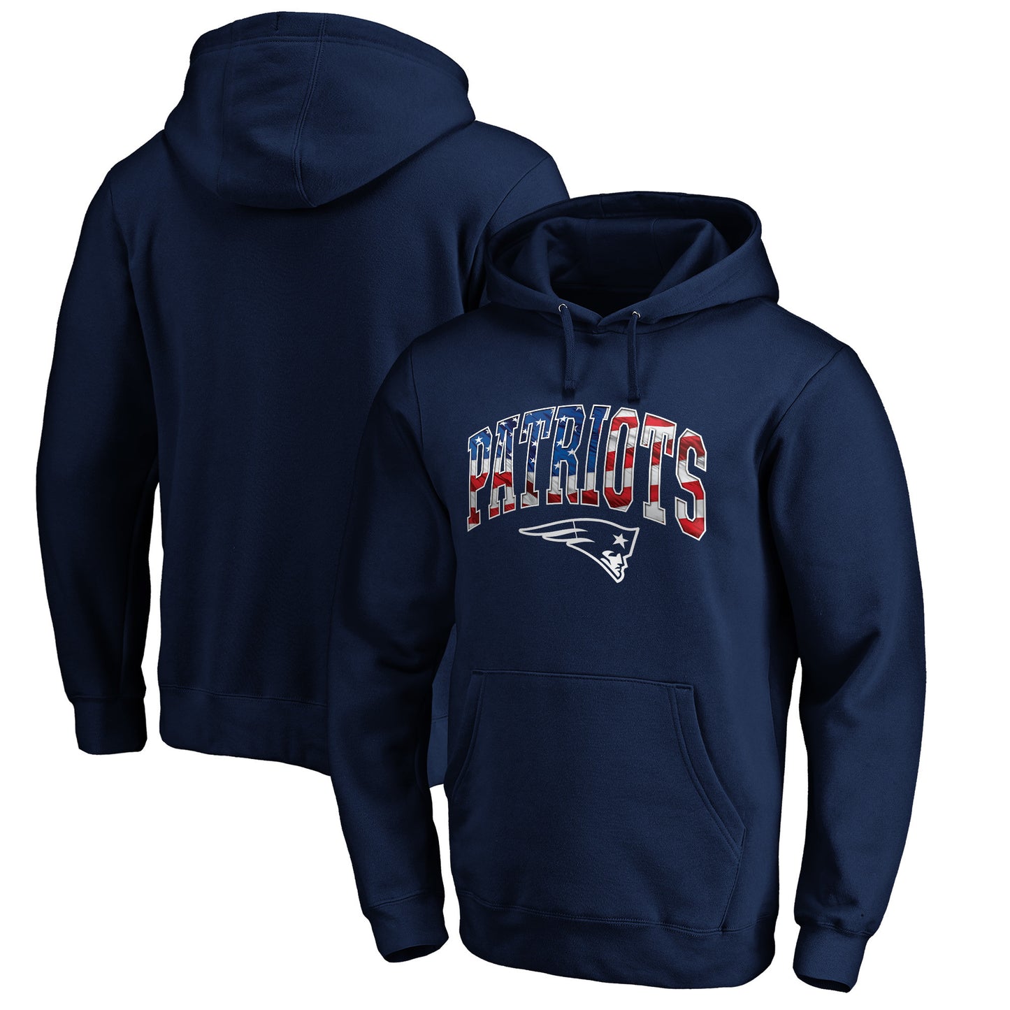 Men's Navy New England Patriots Banner Wave Pullover Hoodie