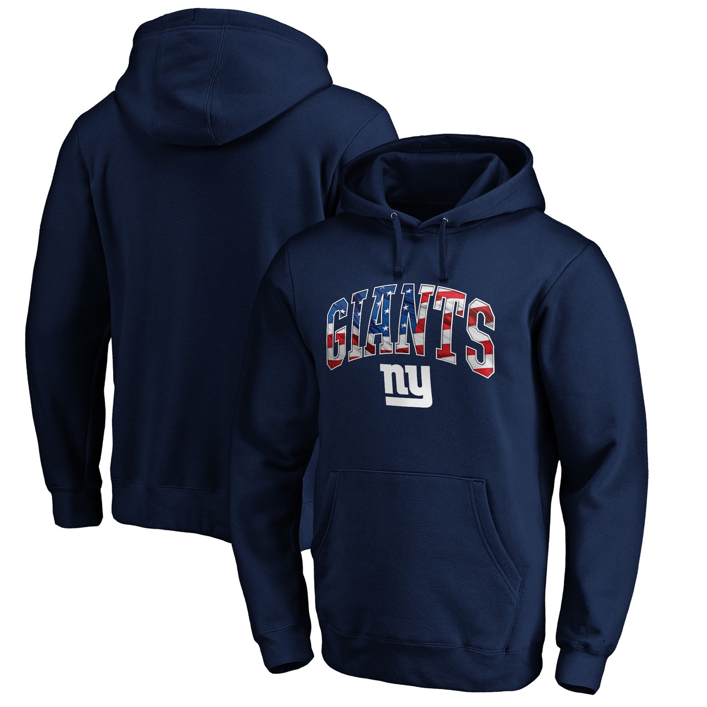 Men's Navy New York Giants Banner Wave Pullover Hoodie