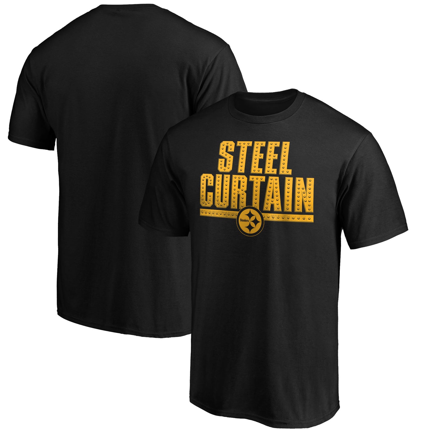 Men's  Black Pittsburgh Steelers Hometown Collection Steel Curtain T-Shirt