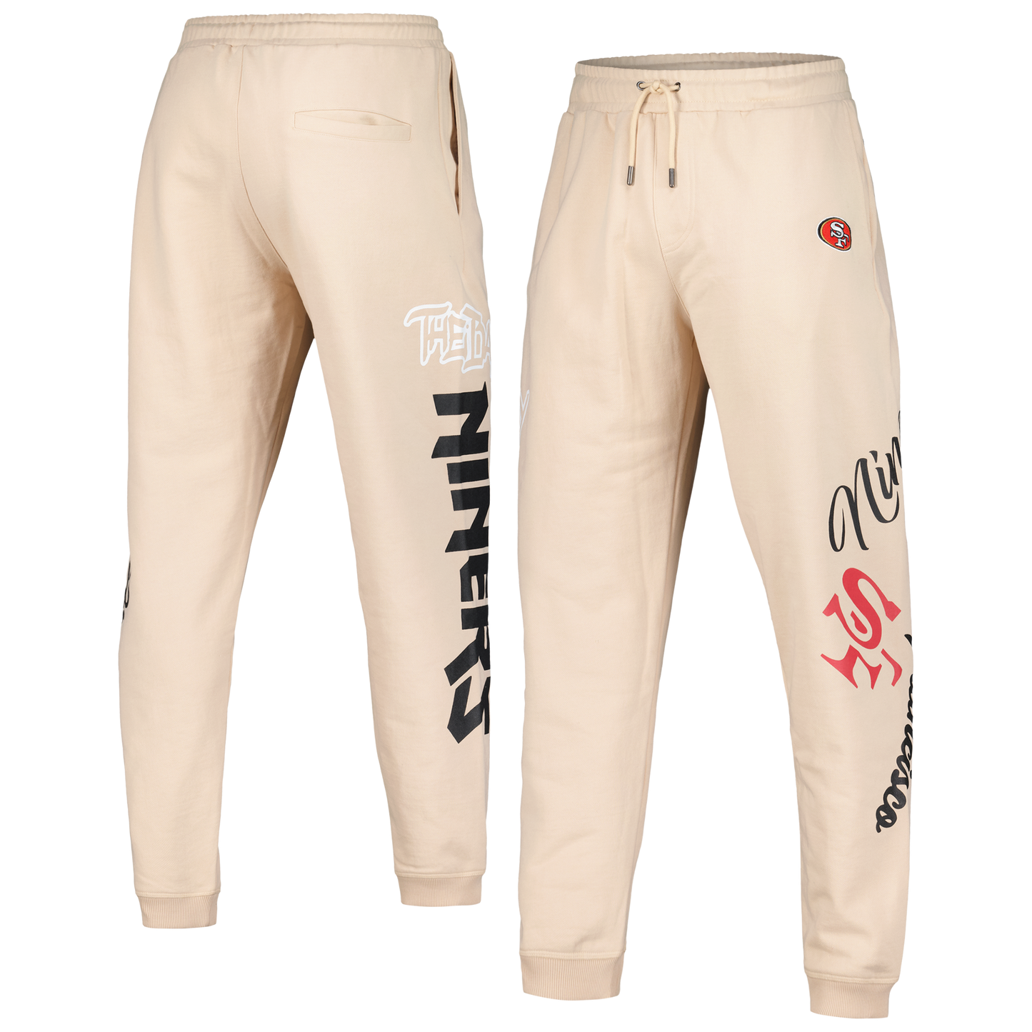 Unisex The Wild Collective Cream San Francisco 49ers Heavy Block Graphic Jogger Pants