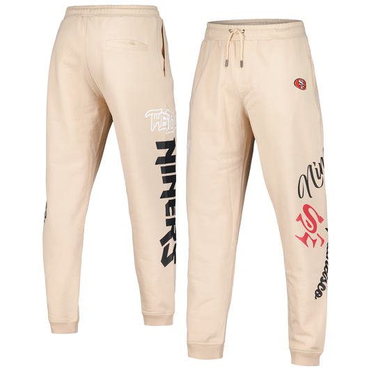 Unisex The Wild Collective Cream San Francisco 49ers Heavy Block Graphic Jogger Pants