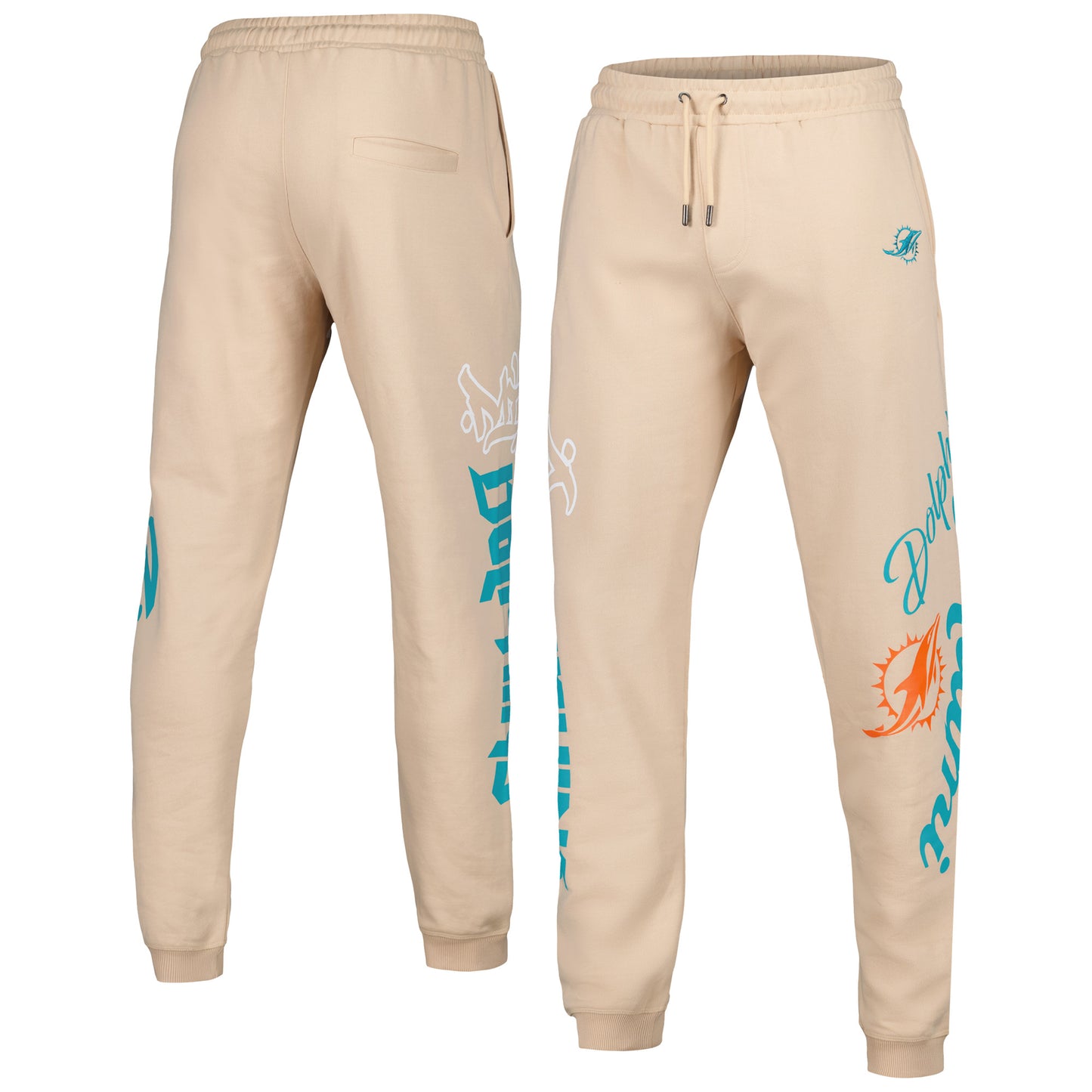 Unisex The Wild Collective Cream Miami Dolphins Heavy Block Graphic Jogger Pants