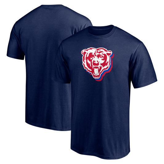 Men's  Navy Chicago Bears Red White and Team T-Shirt