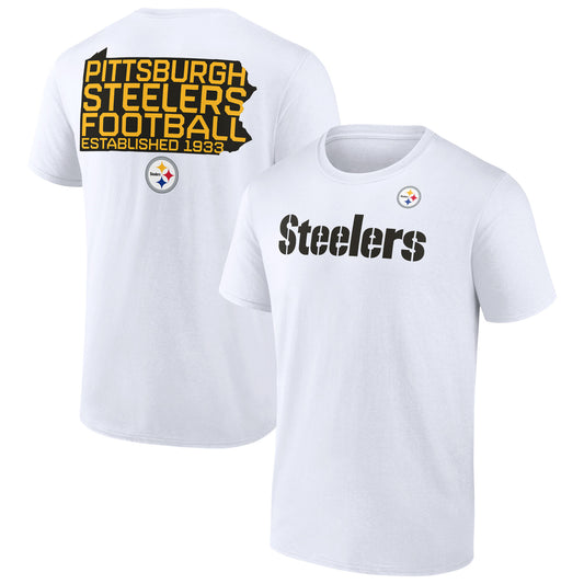 Men's  White Pittsburgh Steelers Hot Shot T-Shirt