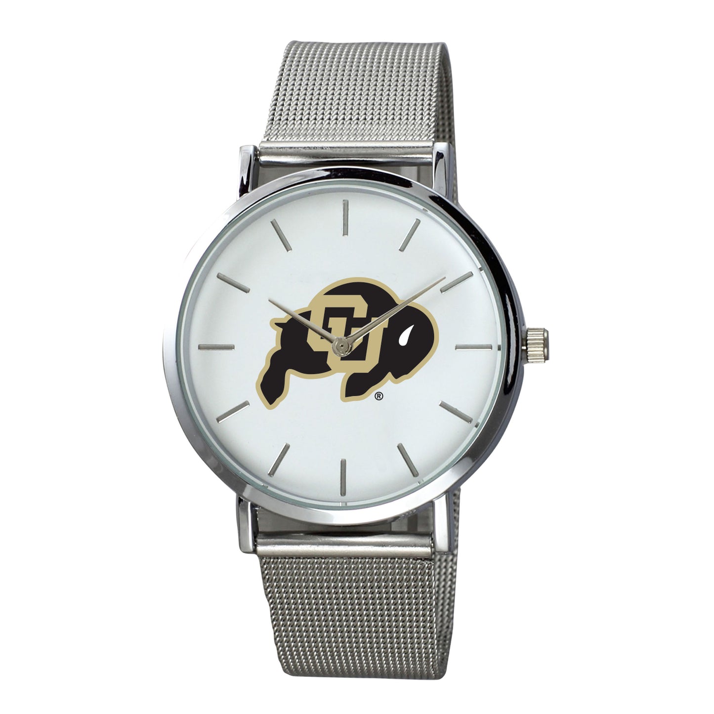 Men's Silver Colorado Buffaloes Plexus Stainless Steel Watch